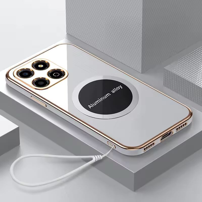 For Honor X8c Case Honor X8c Phone Case Magnetic attraction Luxury Square Plating ShockProof Silicone Back Cover