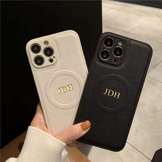 Luxury For Magsafe Personalized Name Case For iPhone 16 15 14 13 12 11 Pro Max Customized Initials Wireless Charging Gift Cover