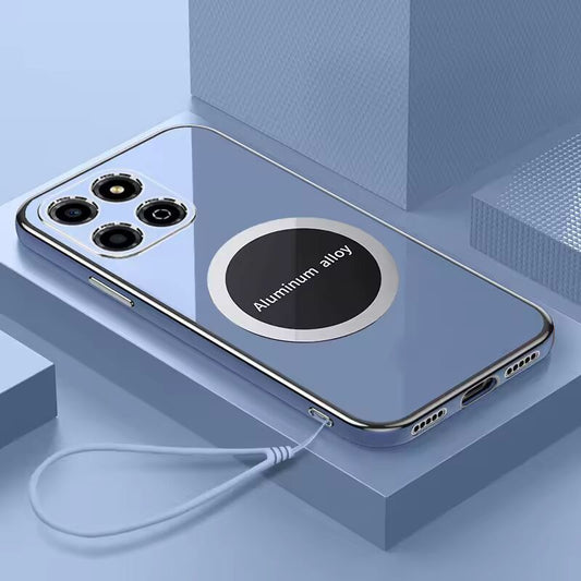 For Honor X8c Case Honor X8c Phone Case Magnetic attraction Luxury Square Plating ShockProof Silicone Back Cover