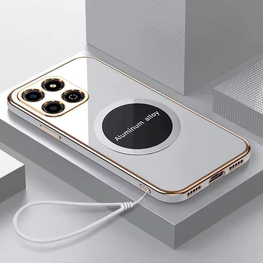 For Honor X8c Case Honor X8c Phone Case Magnetic attraction Luxury Square Plating ShockProof Silicone Back Cover